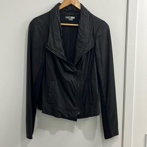 Barely worn black leather Vince jacket size Large
